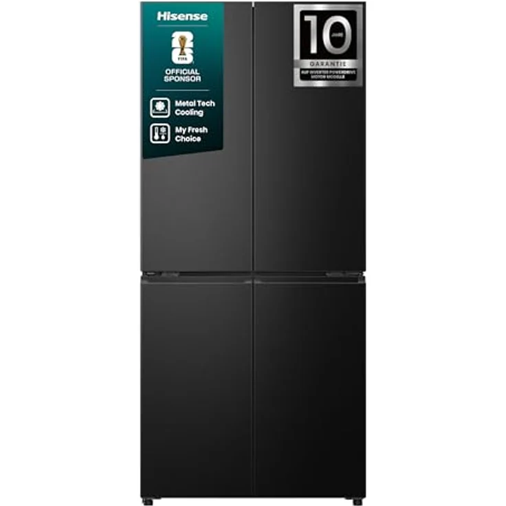 Hisense RQ5P470SAFD, Kühl-/Gefrierkombination mit Flügeltüren, 483 Liter, NoFrost Plus, Schwarz, Triple Zone und Smart Connectivity – Bild 2