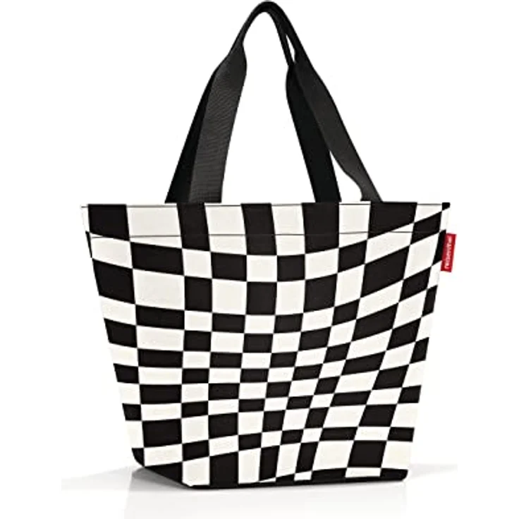 reisenthel shopper M op-art, geräumige Shopping Bag aus wasserabweisendem Material mit Reißverschluss und Innentasche, quadratischer Boden, nachhaltig aus recycelten PET-Flaschen – Bild 3