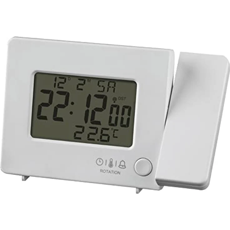 Miraval Funkwecker Miraval Funk-Projektionswecker mit Temperatur Projektion, Snooze, USB-Ladefunktion, Schwarz – Bild 4