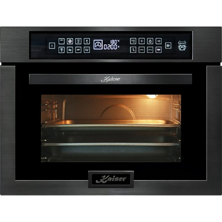 Kaiser Küchengeräte Einbau-Mikrowelle EM 6307 RS, 38,00 l, Mikrowellen-Backofen, 45 cm Hoch, TouchControl, Heißluftsystem, Schwarz - Preisvergleich
