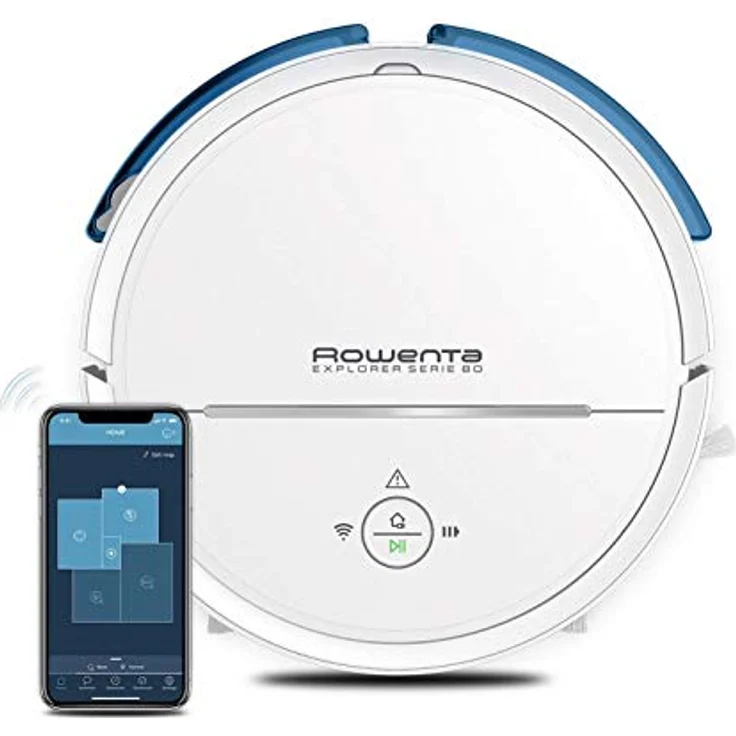 Rowenta RR7747WH Explorer 80 Allergy Connect Nass-Trocken-Saugroboter (2-in-1 saugen und wischen, mit App--Sprachsteuerung, No-Go-Zonen, filtert Allergene aus der Abluft) weiß – Bild 3