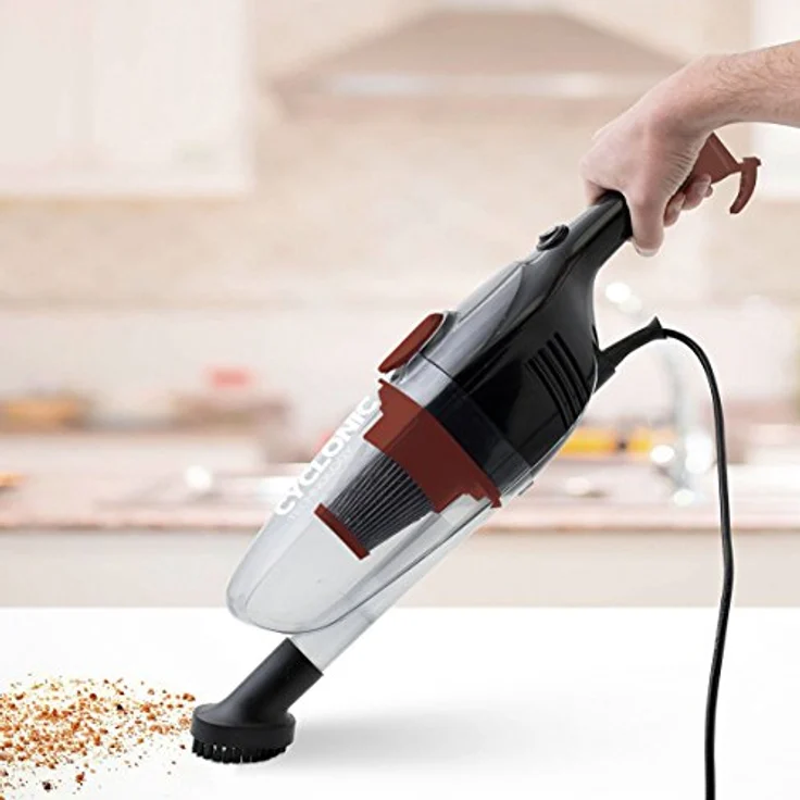 SOGO Zyklon-Handstaubsauger 600 W, Energieeffizienzklasse A+, 2 in 1, mit 0,8 l Behälter, HEPA-Filter, 4,5 m Kabel, Schwarz – Bild 2