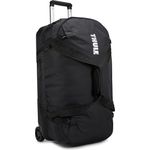 Thule Subterra Rolling Duffel, Schwarz, 75 l, L - Geräumiger Koffer mit Huckepackgurt-Befestigungsschlaufe