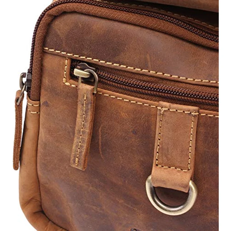 Greenburry Vintage Umhängetasche Leder, 20 cm, braun, 100% Leder – Bild 7