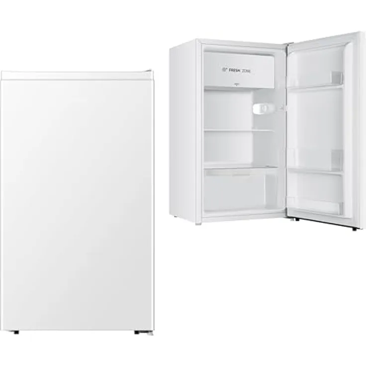 YUNA Kühlschrank SINAIDA E mit Fresh Zone/ 94L Nutzinhalt/Vollraumkühlschrank/ 84 cm hoch/ 86 kWh/Jahr/Türanschlag wechselbar/Leiser Betrieb 36 dB/Weiß