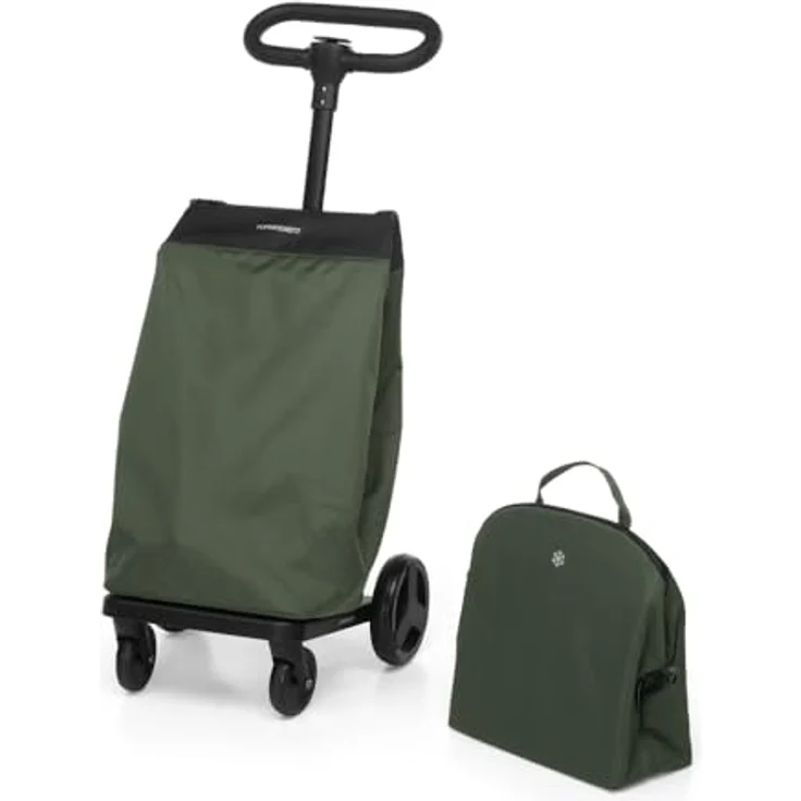 Foppapedretti Go Go Einkaufswagen, Grün mit 46 l Fassungsvermögen, abnehmbarem Beutel und Kühltasche – Bild 1