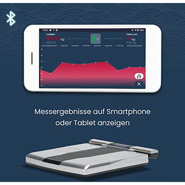 Tanita Segmentale Körperfettwaage mit BIA-Technologie - 16 Messungen - Bluetooth und App-Synchronisierung - 8 Elektroden und 4 Benutzerprofile (RD-545HR) – Bild 5