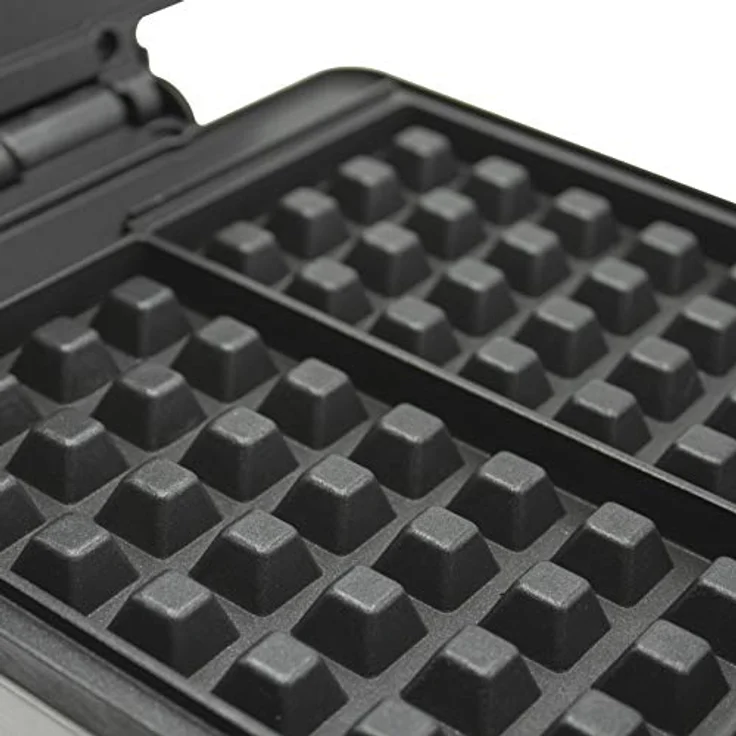 MPM MGO-13 Professionelles Waffeleisen für 2 Dicke belgische Waffeln, Temperaturregler, Antihaftplatten, Gehäuse aus Edelstahl, 1400W – Bild 3