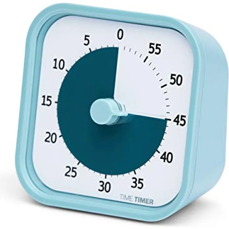 Time Timer Home MOD — 60 Minuten Kinder visueller Timer Home Edition — für Heimschule Zubehör, Lernwerkzeug, Timer für Kinderschreibtisch, Büroschreibtisch und Meetings mit leiser Bedienung