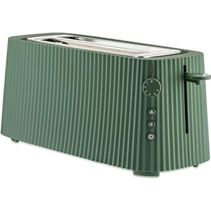 Alessi Plissé MDL15 GR - Langer Doppelfach-Toaster, 1700 W, Grün, mit Brötchenaufsatz aus Edelstahl 18/10 – Bild 3
