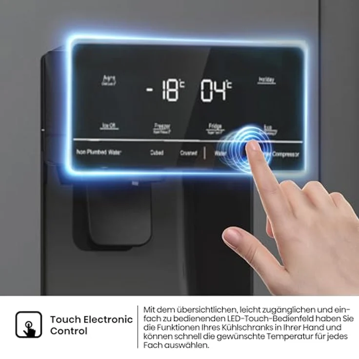 Hisense RS5P535NTFE Side-By-Side Kühl-Gefrier-Kombination, 376 Liter Kühlteil, 190 Liter Gefrierteil, Wasser-/Eisspender, Total NoFrost, Multi AirFlow, FastFreeze, schwarz – Bild 9