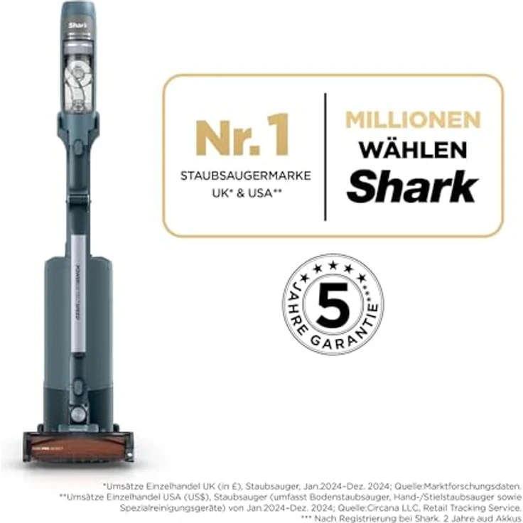 SHARK IA3246EUTBL PowerDetect Speed Luxe Collection Clean & Empty, Akku-Staubsauger mit selbstentleerender Ladestation, 350 Watt, blau – Bild 2