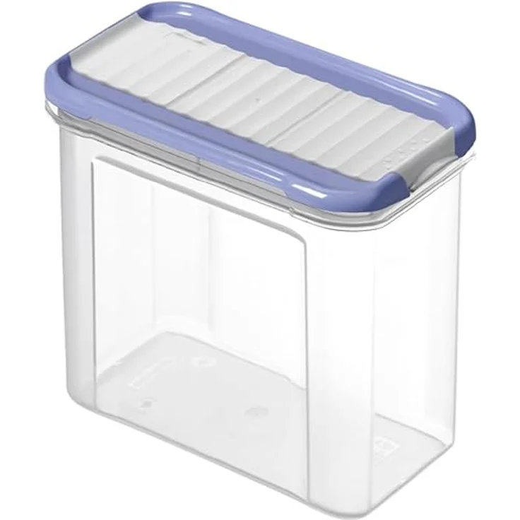 Rotho Schüttdose 1 L Domino - Transparente Vorratsdose mit Schüttöffnung, spülmaschinengeeignet - Stapelbare Aufbewahrungsdose, BPA-frei – Bild 2