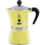 BIALETTI Espressokocher Primavera Rainbow 3, hitzebeständig, robust, langlebig, 3 Tassen, Aluminium, bunt
