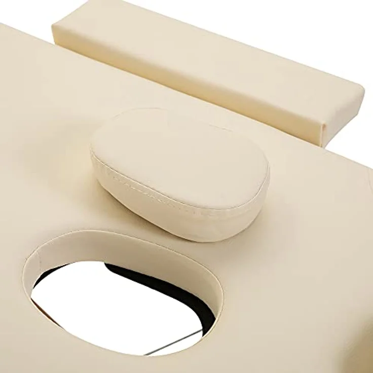 HOMCOM Massagetisch, faltbar, höhenverstellbar, aus Buchenholz, weiß, 182x87x60 cm, bis 250 kg belastbar, inkl. Tragetasche – Bild 9
