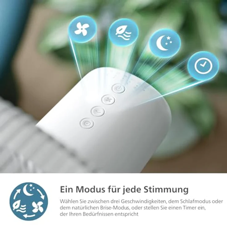 Philips Standventilator Serie 2000, Stark & superleise mit SilentWings Technologie, 2-in-1, Neigung & Oszillation einstellbar, 12-Stunden-Timer, Weiß (CX2550/00) – Bild 5