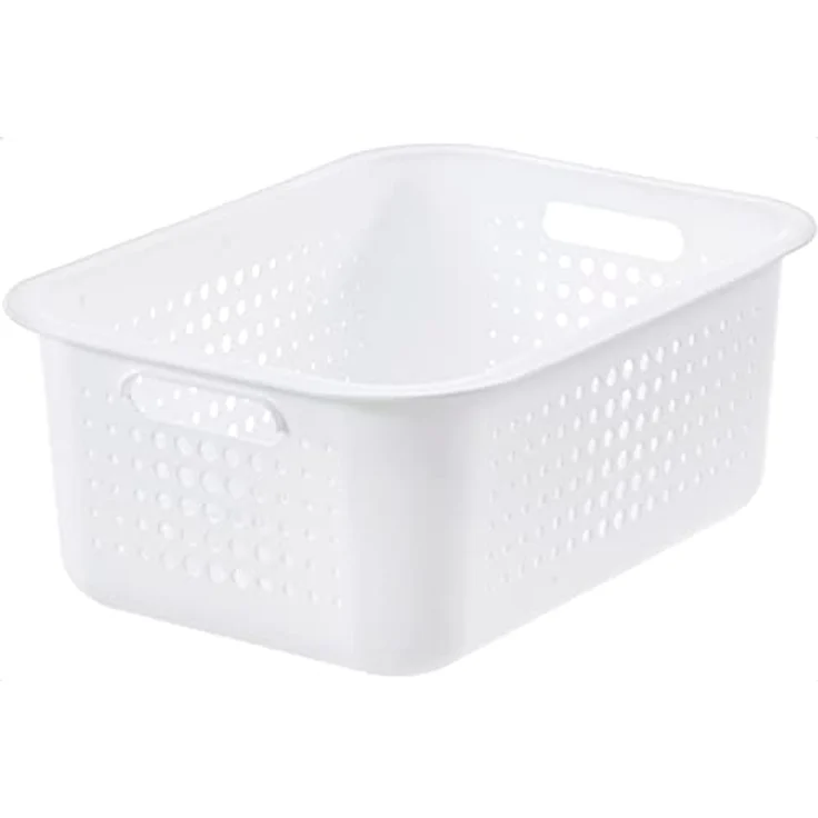 SmartStore 10L Aufbewahrungskorb, recycelter Kunststoff mit Griffen, stapelbar, weiß, 10 Jahre Garantie, 37 x 28 x 15 cm – Bild 1