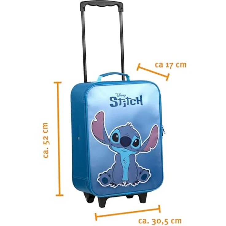 UNDERCOVER Kinderkoffer Trolley, Lilo & Stitch, 2 Rollen, 16 Liter Fassungsvermögen, blau – Bild 5