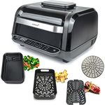 Korona 46160 8in1-Multifunktionsgrill| | Heißluftfritteuse, Backofen, Pizzaofen, Dörrautomat, Bratfunktion, Grill, BBQ | Vier Garstufen | Inkl. Grillrost, Garkorb und Kochtopf | Leicht zu reinigen