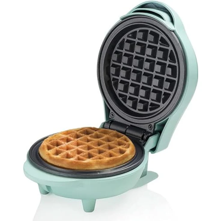 Bestron AMW500M Mini-Waffelautomat, Waffeleisen, 550W, Backampel, antihaftbeschichtet, mint – Bild 2