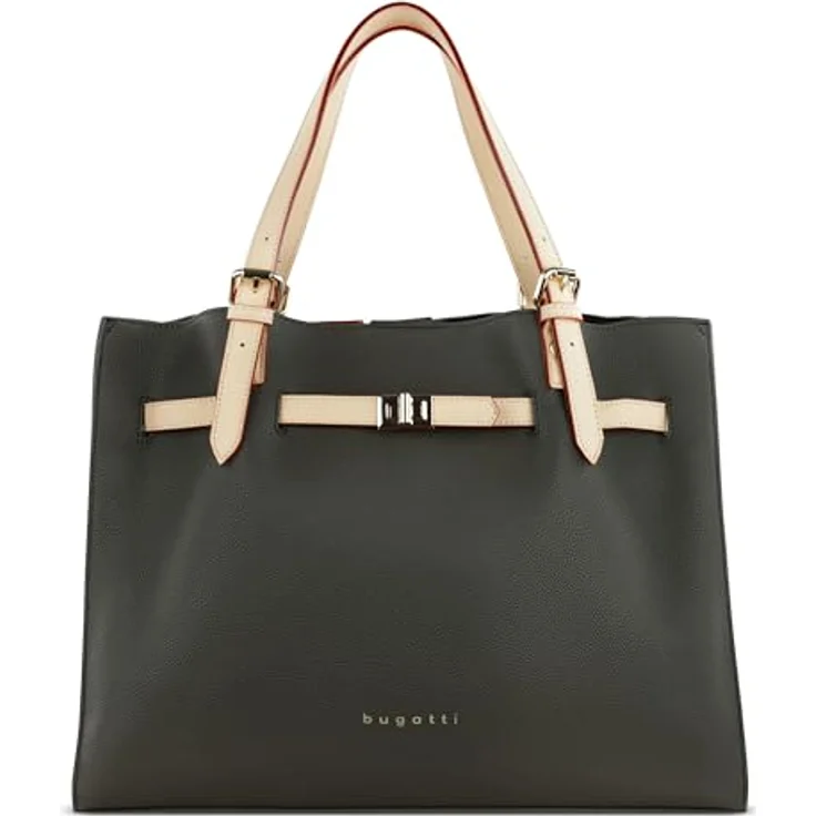 Bugatti Ella Shoulderbag L, elegante Tote Bag aus hochwertigem Kunstleder, grau, 2 Tragevarianten – Bild 1