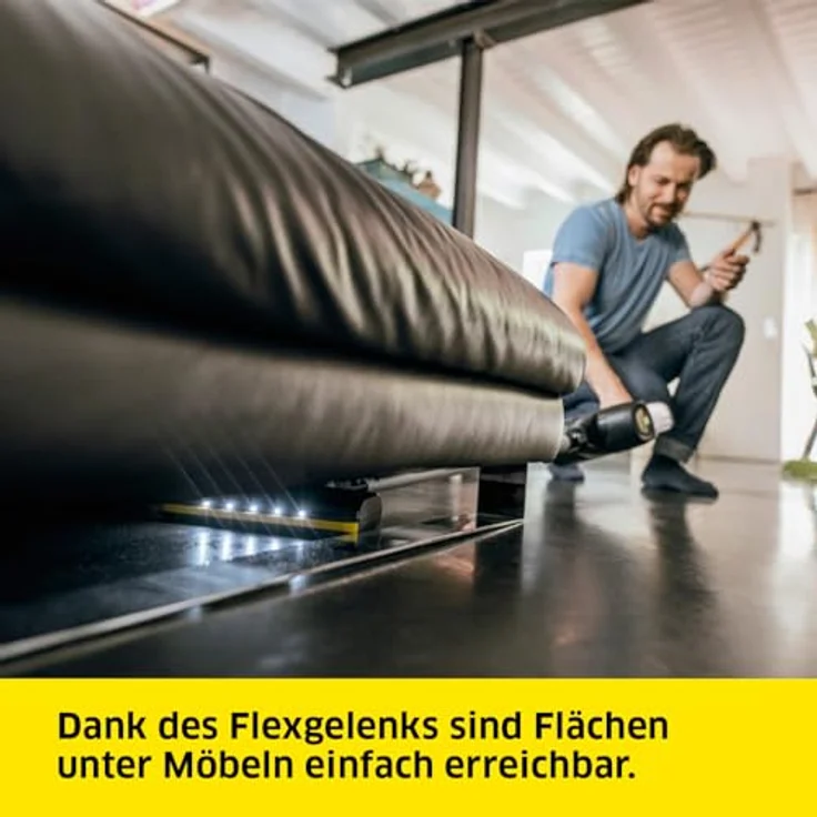 Kärcher Akku-Staubsauger VC 6 Cordless ourFamily, 2 Saugstufen, Laufzeit: bis zu 50 min., Gewicht: 2,8 kg, 25,2 V Akku, Wandhalterung mit Ladefunktion, Boden- und Fugendüse, Staubbürste, Weiß – Bild 5