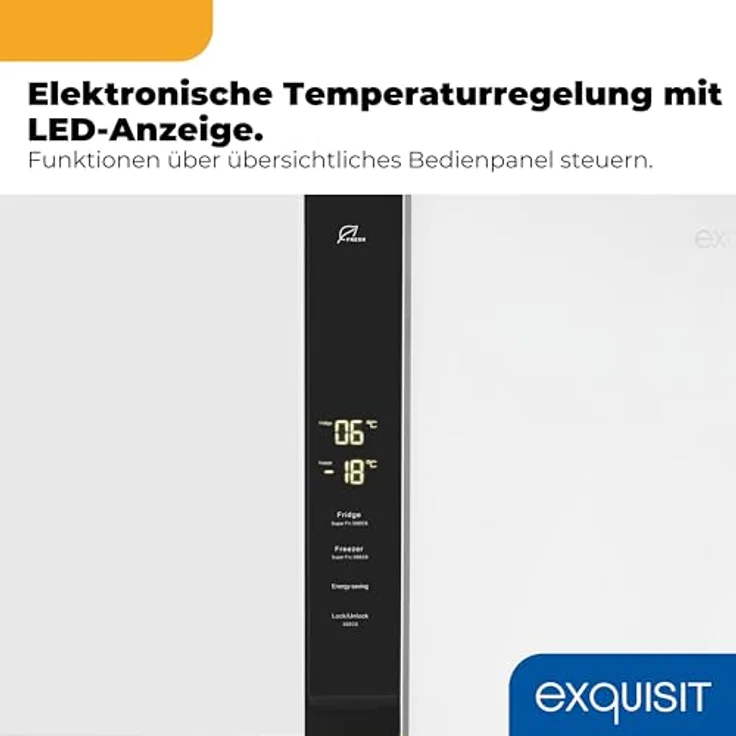 Exquisit SBS39-440E Side-by-Side Kühlschrank, 372 l Nutzinhalt (230/142 l), No Frost, E, 267 kWh/Jahr, 41 dB, weiß – Bild 4