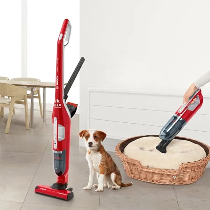 Bosch BBH3ZOO25 Handstaubsauger, 55 min Akkubetrieb, Zyklon-Technologie, 2 Saugmodi, rot – Bild 4