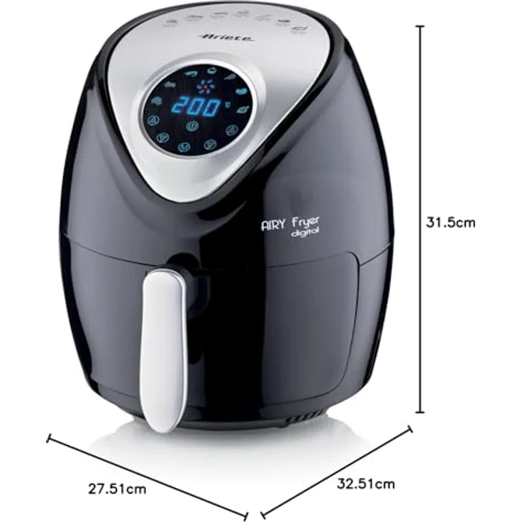 Ariete Airy Fryer Digital Fritteuse, 1300 W, Kunststoff, Schwarz – Bild 8