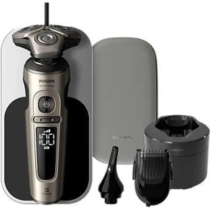 Philips Shaver S9000 Prestige SP9883/35 Elektrischer Nass- und Trockenrasierer mit SkinIQ - Spürbar glatte Rasur, SkinIQ Technologie – Bild 1