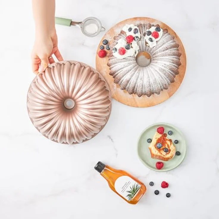 KARACA Karaca Cake Pro Sliced Rosegold, Aluminiumguss Kuchenform 25,5 cm, Rund, Antihaftbeschichtet, Handwäsche – Bild 3
