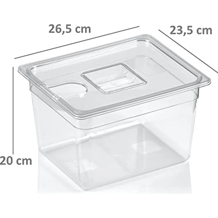Mahlzeit Sous Vide Set, GN Behälter inkl. Deckel und Gestell | Verstellbar Professionelles Gestell zum Garen, Spareribs Halter, Ideal für Fisch und Fleisch, Sous-Vide, Gastronormbehälter – Bild 2