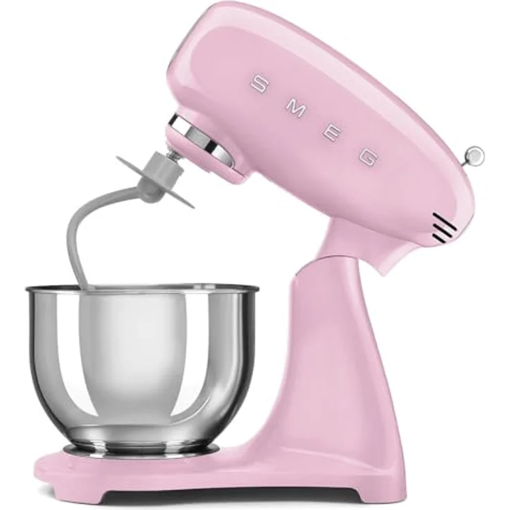 Smeg SMF05PKEU Planetaria Knetmaschine, 10 Geschwindigkeitsstufen, 4,8 l Schüssel, 800 W, Rosa, mit Smooth Start und Steady Mix System – Bild 2