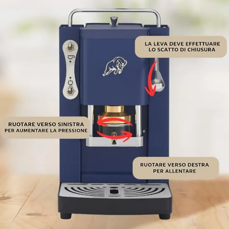 Faber Pro Essential Navy Blue Chrom, Kapselmaschine in Blau und Silber mit modernem Design – Bild 6