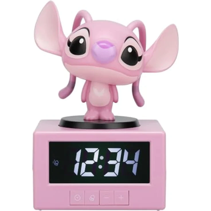 Paladone Stitch Angel Icon Wecker, Kinderwecker und Nachtlicht mit Snooze-Funktion, batteriebetrieben, 16,5 cm, Disney lizenziert – Bild 2