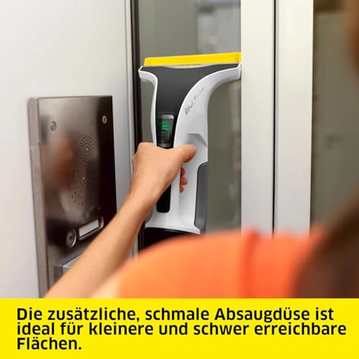 Kärcher Akku-Fenstersauger WV 8 Signature Line, 55 min Akkulaufzeit, Xtra!Flex® Silikonlippe, 150 ml Schmutzwassertank, 2 Absaugdüsen, verstellbare Sprühflasche mit 2 Mikrofaser-Wischbezügen – Bild 5