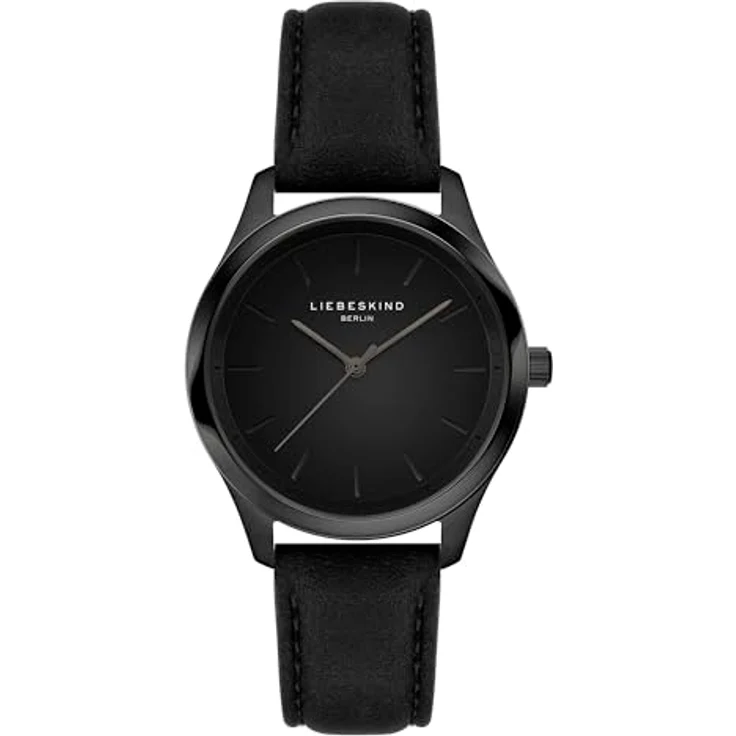 LIEBESKIND Damen Armbanduhr – Quarzuhr 33 mm – Edelstahlgehäuse schwarz, Lederarmband, 5 ATM wasserdicht, klassisches Design – Bild 1