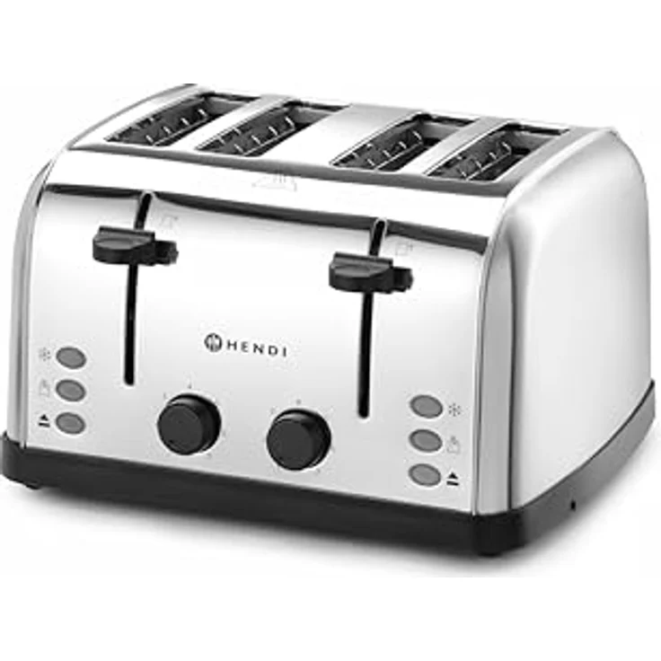 HENDI Toaster 4 Schlitz - 7 Bräunungsstufen - Edelstahl, extrabreite Toastschlitze, 7 Toaststufen, 3 Programme - Satiniert/Glänzend – Bild 2