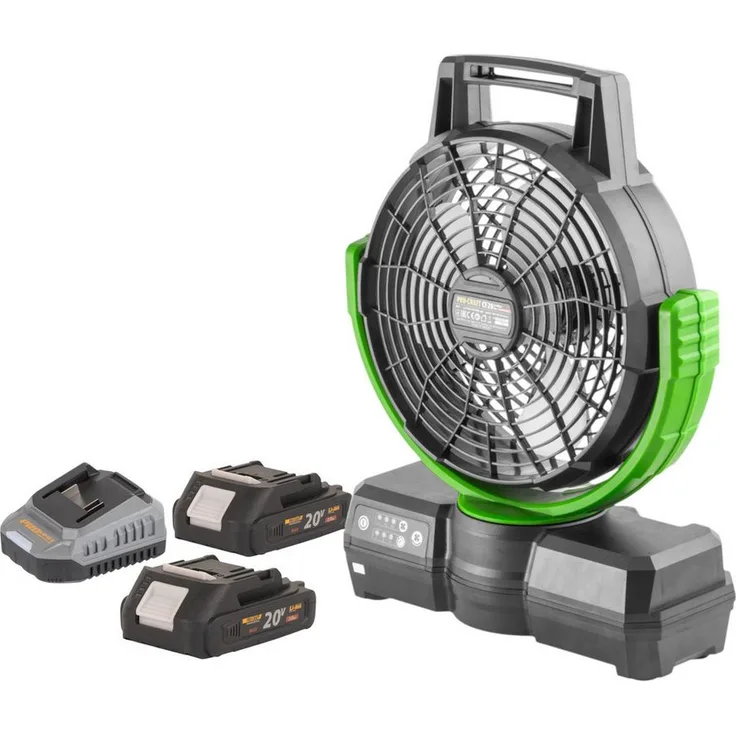 PRO CRAFT Akku-Standventilator CF20bb, 20 V, 235 mm, inkl. 2 Akkus 2,0 Ah und Ladegerät