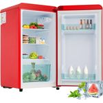 Merax Table Top Kühlschrank BL-76, Retro Tischkühlschrank Mini-Kühlschrank, freistehend kompakt - 72 cm hoch, 41 cm breit, in Retro-Optik
