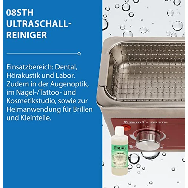 Emag Emmi-08sth, Ultraschallreiniger aus Edelstahl, 08 Liter Fassungsvermögen – Bild 3