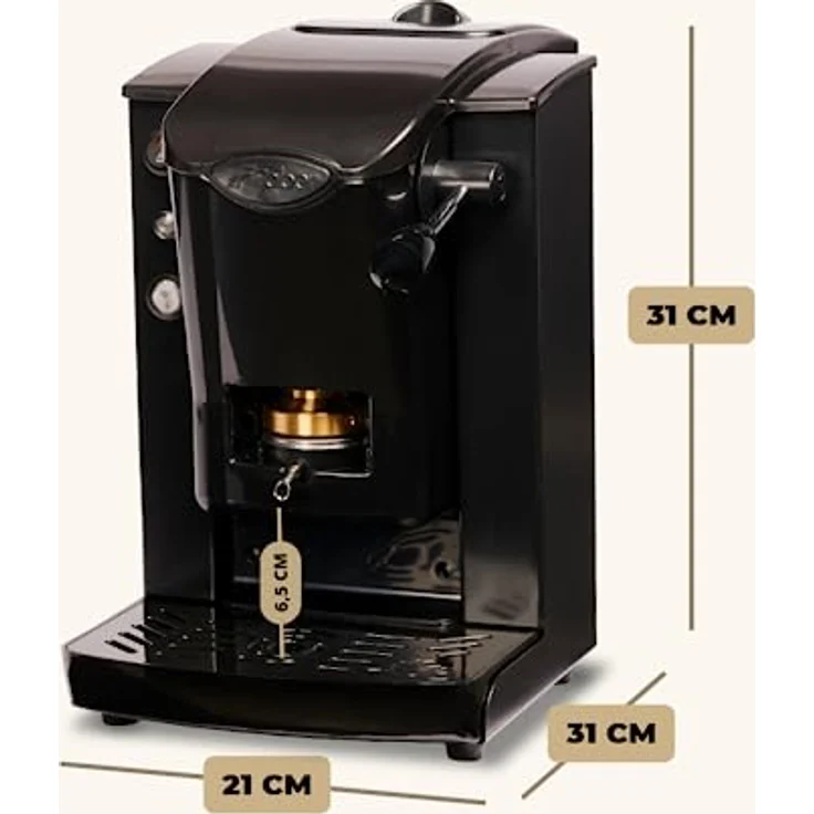Faber Coffee Machines Slotplast Nero ESE Pad Espressomaschine, Einstiegsgerät mit einfacher Reinigung und schnellem Aufheizen, schwarz – Bild 4