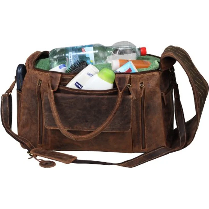 Greenburry Vintage Reisetasche aus 100% Leder, 54 cm, braun – Bild 5