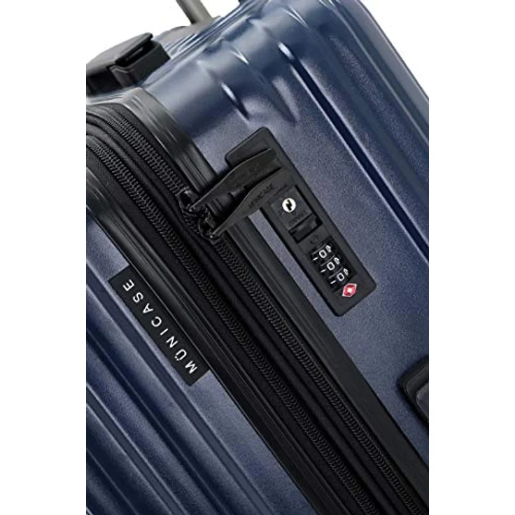 Münicase M816 Kabinentrolley 55cm, Hartschale mit TSA-Schloss, Teleskopgriff, 4 rollen, Dunkelblau – Bild 3