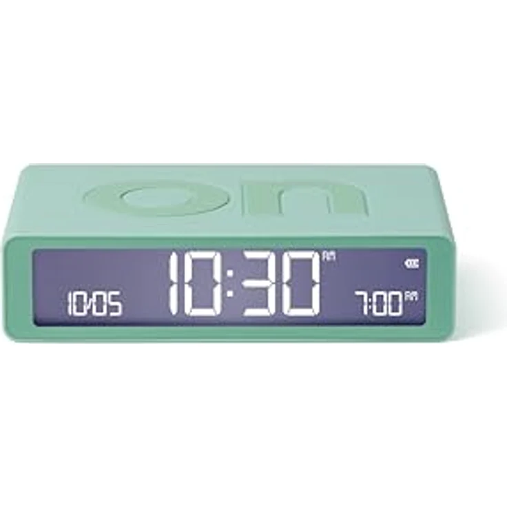Lexon Flip Classic, digitaler Wecker mit umkehrbaren EIN/Aus-Seiten, wiederaufladbar, LCD-Display, Berührungssensor für Schlummer- und Lichtfunktion – Mint – Bild 1