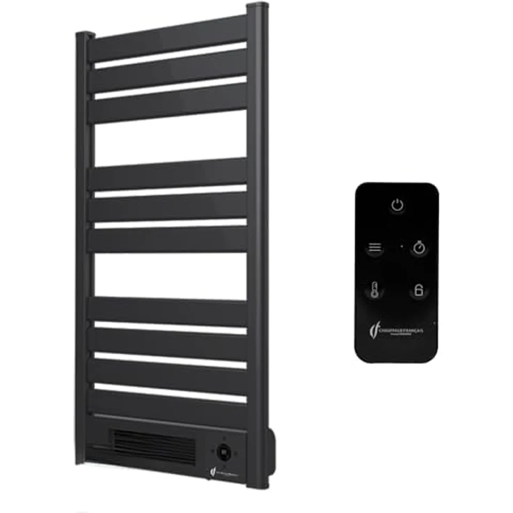 Sannover Omiros, Elektrischer Handtuchtrockner mit Gebläse, 2000 W, schwarz, LED-Display, fernbedienbar, Heizleistung für 15 m² – Bild 1