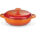 GSW 716307 Orange Shadow Schmortopf mit Deckel, Gusseisen, orange/creme - ⌀30 cm, Vielseitiger Schmortopf aus Gusseisen für gleichmäßiges Kochen und vollen Geschmack