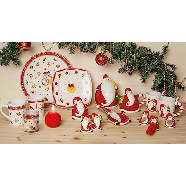 Excelsa Santa Claus Salz- und Pfefferstreuer, Keramik, Rot, 6 x 4.5 x 8 cm – Bild 5