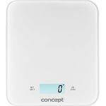 CONCEPT Hausgeräte VK5711 Küchenwaage, Produktlinie WHITE, Zeit-Anzeige, Zeitschaltuhr, Tragkraft bis 15 kg, LCD Display, auch zur Wandbefestigung, Rostfreier Stahl, Weiß