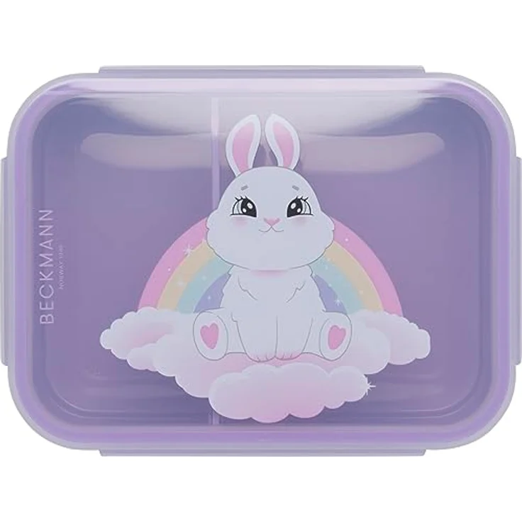 BECKMANN, Brotdose Yellow Heart, für Kinder, mit herausnehmbarer Trennwand, Grundschule Lunchbox, Purple – Bild 1